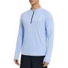 imagebaleaf Mens Sun Shirts UPF 50 Rash Guard Long Sleeve 14 Zip SPF UV Protection Lightweight Quick DryBlue