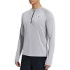 imagebaleaf Mens Sun Shirts UPF 50 Rash Guard Long Sleeve 14 Zip SPF UV Protection Lightweight Quick DryGrey