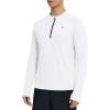 imagebaleaf Mens Sun Shirts UPF 50 Rash Guard Long Sleeve 14 Zip SPF UV Protection Lightweight Quick DryWhite