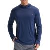imagebaleaf Mens UPF 50 Sun Protection Hoodie Shirts Kangaroo Pocket UV SPF Performance Fishing Long Sleeve Rash GuardNavy Blue