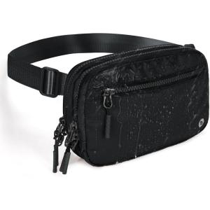 imageBALEAF Belt Bag Women Fanny Packs Crossbody Fashion Waist Pack Water Resistant Adjustable Strap 2L Dark GreyBlack