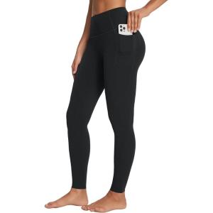 imagebaleaf Freeleaf Womens 78 Yoga Leggings with Pockets High Waisted 27quot Workout Lounge Leggings Cozy Soft Athletic PantsBlack