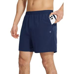 imagebaleaf Mens 5quot Running Shorts with Liner 2 in 1 Workout Shorts with Zipper Pocket Quick Dry Athletic Gym SportsNavy