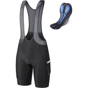 imagebaleaf Mens Cycling Bib Shorts 4D Padded Road Bike Cycling Bibs Biking Bicycle Shorts Gel Pockets UPF50Bblack