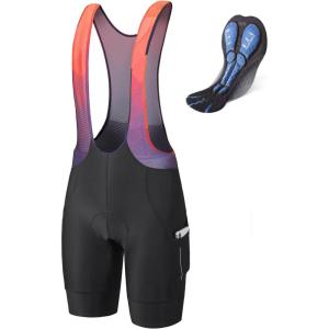 imagebaleaf Mens Cycling Bib Shorts 4D Padded Road Bike Cycling Bibs Biking Bicycle Shorts Gel Pockets UPF50BblackOrange