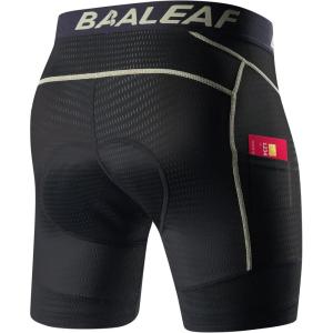 imagebaleaf Mens Cycling Underwear 4D Padded Bike Shorts Pocket Mountain Bike Liner Bicycle GearBrown