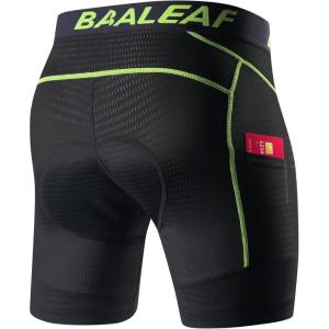 imagebaleaf Mens Cycling Underwear 4D Padded Bike Shorts Pocket Mountain Bike Liner Bicycle GearGreen