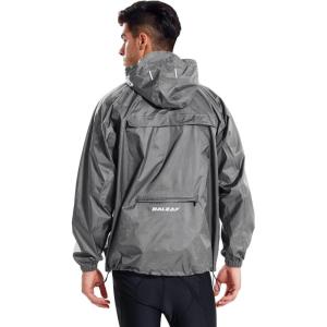 imagebaleaf Mens Light Running Hiking Rain Jacket Waterproof with Hood Windbreaker Pullover Coats Hoodie PackableGrey