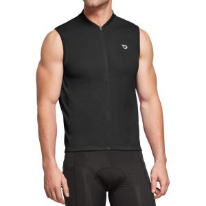 imagebaleaf Mens Sleeveless Cycling Jersey Road Bike Shirt Bicycle Biking Tank Tops Full Zip Pockets SPF UPF50Black
