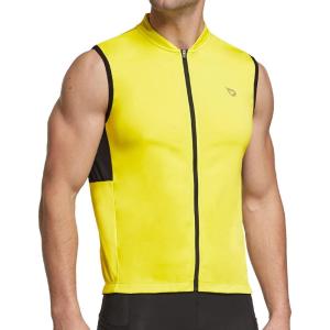 imagebaleaf Mens Sleeveless Cycling Jersey Road Bike Shirt Bicycle Biking Tank Tops Full Zip Pockets SPF UPF50Yellow