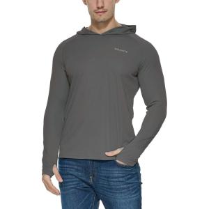 imagebaleaf Mens Sun Protection Hoodie Shirt UPF 50 Long Sleeve UV SPF TShirts Rash Guard Fishing Swimming LightweightStyle 1deep Gray