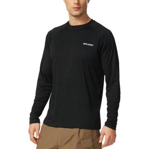 imagebaleaf Mens Sun Protection Shirts UV SPF UPF 50 Long Sleeve Rash Guard Fishing Running Quick Dry Lightweight01black