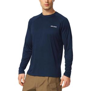 imagebaleaf Mens Sun Protection Shirts UV SPF UPF 50 Long Sleeve Rash Guard Fishing Running Quick Dry Lightweight01dark Blue