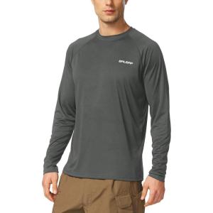 imagebaleaf Mens Sun Protection Shirts UV SPF UPF 50 Long Sleeve Rash Guard Fishing Running Quick Dry Lightweight01deep Gray