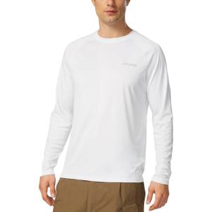 imagebaleaf Mens Sun Protection Shirts UV SPF UPF 50 Long Sleeve Rash Guard Fishing Running Quick Dry Lightweight01white