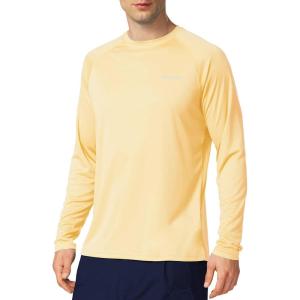 imagebaleaf Mens Sun Protection Shirts UV SPF UPF 50 Long Sleeve Rash Guard Fishing Running Quick Dry LightweightCustard