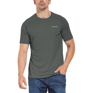 imagebaleaf Mens UPF 50 Short Sleeve Shirts Lightweight Sun Protection SPF TShirts Fishing Hiking Running01deep Gray