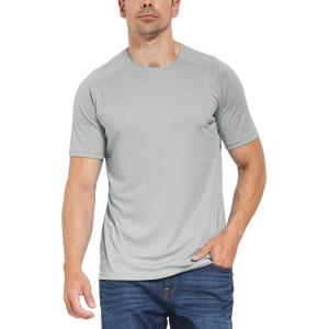 imagebaleaf Mens UPF 50 Short Sleeve Shirts Lightweight Sun Protection SPF TShirts Fishing Hiking Running01gray