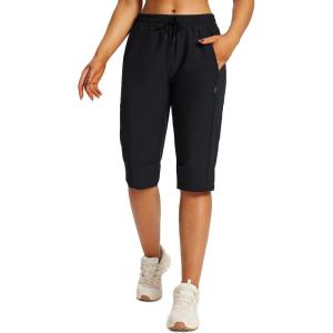 imagebaleaf Womens 15quot Hiking Shorts Long Bernuda Cargo Below The Knee Capris Lightweight Quick Dry Elastic Waist for Casual15inblack