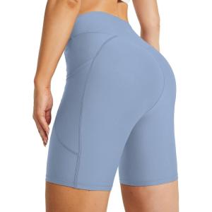 imagebaleaf Womens 3quot5quot6quot8quot High Waisted Swim Shorts Tummy Control Swimsuits Bottoms Modest Board Shorts UPF 50Ice Blue