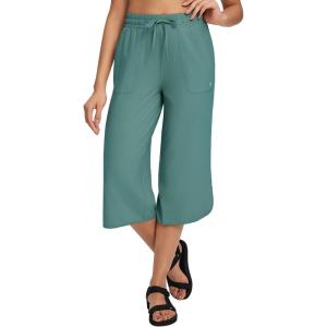 imagebaleaf Womens Capri Pants Wide Leg Plus Size UPF50 Lightweight Quick Dry Pants Casual Loose Sweatpants Hiking WalkingGreen