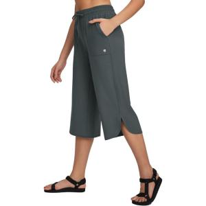 imagebaleaf Womens Capri Pants Wide Leg Plus Size UPF50 Lightweight Quick Dry Pants Casual Loose Sweatpants Hiking WalkingGrey