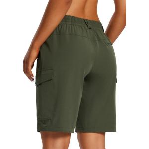 imagebaleaf Womens Hiking Long Shorts 10quot Cargo Short Knee Length Quick Dry with Pockets UPF 50 Water Resistant