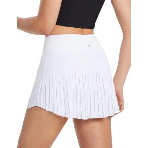 imagebaleaf Womens Pleated Tennis Skirt Golf Skorts for Woman High Waisted Lightweight Athletic Shorts PocketsAwhite