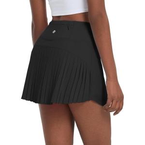 imagebaleaf Womens Pleated Tennis Skirt Golf Skorts for Woman High Waisted Lightweight Athletic Shorts PocketsBlack