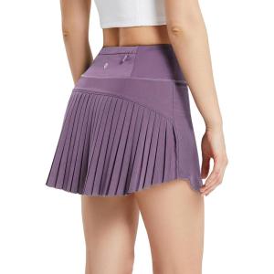 imagebaleaf Womens Pleated Tennis Skirt Golf Skorts for Woman High Waisted Lightweight Athletic Shorts PocketsCardamom Purple