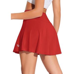 imagebaleaf Womens Pleated Tennis Skirt Skorts for Woman Golf Skirts with Pockets Athletic Running Workout SportsRed