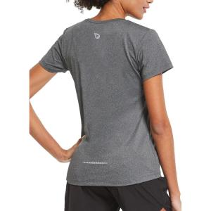 imagebaleaf Womens Short Sleeve Running Workout Shirts Athletic Tops Lightweight Quick Dry Training Yoga CrewneckHeather Gray