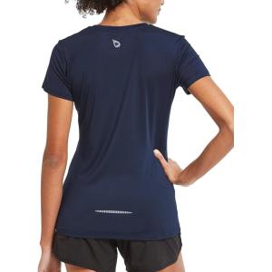 imagebaleaf Womens Short Sleeve Running Workout Shirts Athletic Tops Lightweight Quick Dry Training Yoga CrewneckNavy