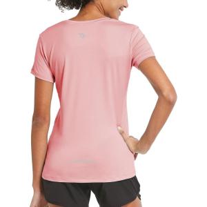 imagebaleaf Womens Short Sleeve Running Workout Shirts Athletic Tops Lightweight Quick Dry Training Yoga CrewneckPink