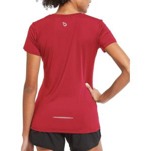 imagebaleaf Womens Short Sleeve Running Workout Shirts Athletic Tops Lightweight Quick Dry Training Yoga CrewneckRed