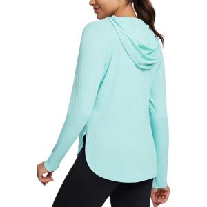 imagebaleaf Womens UPF 50 Sun Shirt with Hoodie SPF Long Sleeve UV Protection Clothing Hiking Fishing Outdoor LightweightGreen