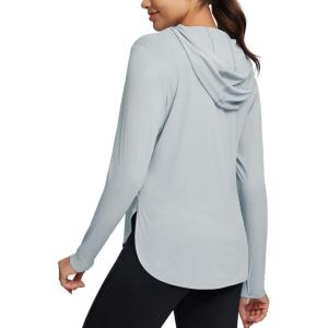 imagebaleaf Womens UPF 50 Sun Shirt with Hoodie SPF Long Sleeve UV Protection Clothing Hiking Fishing Outdoor LightweightGrey