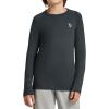 imagebaleaf Boys Compression Shirt Long Sleeve Youth Undershirts Kids Football Baseball Baselayer Cold Gear Quick DryGrey