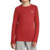 imagebaleaf Boys Compression Shirt Long Sleeve Youth Undershirts Kids Football Baseball Baselayer Cold Gear Quick DryRed