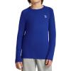 imagebaleaf Boys Compression Shirt Long Sleeve Youth Undershirts Kids Football Baseball Baselayer Cold Gear Quick DryRoyal Blue