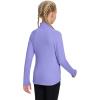 imagebaleaf Fleece Girls Jacket Zip Up Fall Jackets Kids Equestrian Riding Shirts Thermal Athletic Sweatshirts WarmPurple