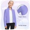 imagebaleaf Fleece Girls Jacket Zip Up Fall Jackets Kids Equestrian Riding Shirts Thermal Athletic Sweatshirts WarmPurple