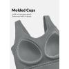imagebaleaf Freeleaf Womens Longline Sports Bra Molded Cup Workout Tank Yoga Tops Built in Bra Athletic CamisoleDark Gray
