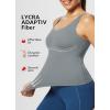imagebaleaf Freeleaf Womens Longline Sports Bra Molded Cup Workout Tank Yoga Tops Built in Bra Athletic CamisoleDark Gray