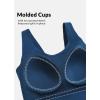 imagebaleaf Freeleaf Womens Longline Sports Bra Molded Cup Workout Tank Yoga Tops Built in Bra Athletic CamisoleGibraltar Sea