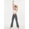 imagebaleaf Girls Flare Leggings Yoga Dance Pants Kids Bell Bottoms School Preppy Teen High Waist Pockets AthleticGrey