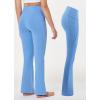 imagebaleaf Girls Flare Leggings Yoga Dance Pants Kids Bell Bottoms School Preppy Teen High Waist Pockets AthleticLight Blue