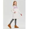 imagebaleaf Girls Fleece Dress Thermal Pullover Long Polar Tunic Sweatshirt Quarter Zip Winter Outfits PocketBirch White