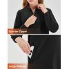 imagebaleaf Girls Fleece Dress Thermal Pullover Long Polar Tunic Sweatshirt Quarter Zip Winter Outfits PocketBlack
