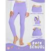 imagebaleaf Girls Fleece Lined Leggings Athletic Yoga Pants Thermal Dance Tights Pockets Winter RunningPurple